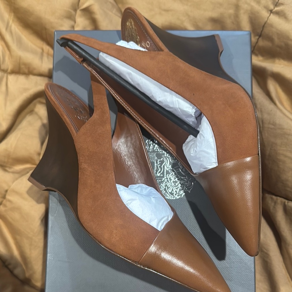 Vince Camuto Brown Suede Leather Heels